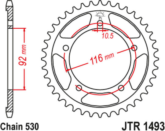 JT Sprockets Pinion spate 41 Dinți pentru Kawasaki Ninja ZX - 14 / ZZR 1400