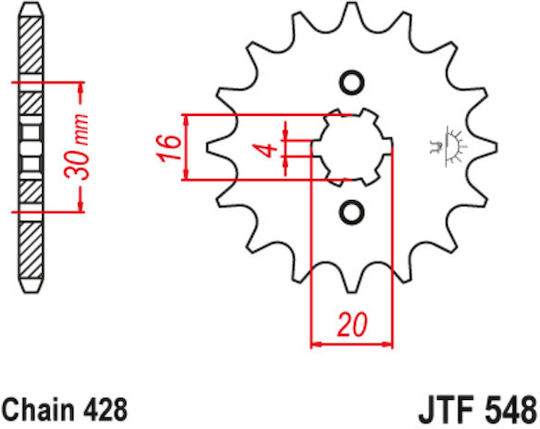 JT Sprockets Front Sprocket 14 Teeth for Yamaha SR / TT / TTR / XT 125 / YBR 125