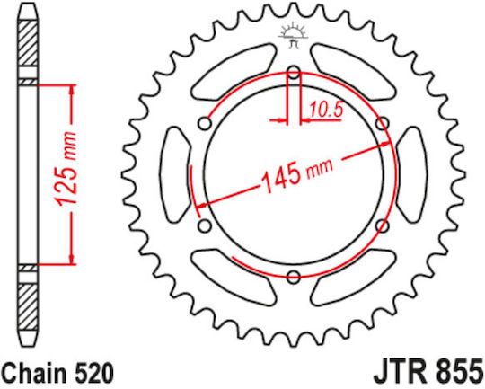 JT Sprockets Γρανάζι Πίσω 48 Δοντιών για Yamaha XJ / XT 600