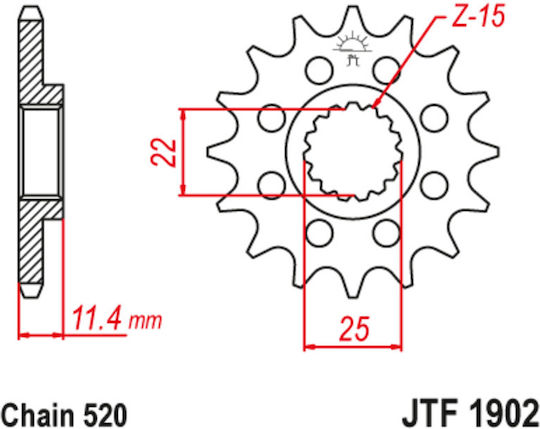 JT Sprockets Vorderes Ritzel für KTM 640 Herzog / 640 LC4 / 690 Herzog