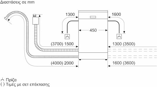 Bosch Ελεύθερο Πλυντήριο Πιάτων με Wi-Fi για 10 Σερβίτσια Home Connect Π45xY84.5εκ. Inox