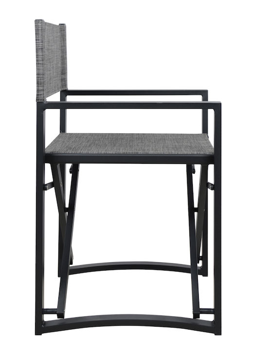 Director's Chair Aluminum Gray 1pcs 57x48.5x85.5cm.