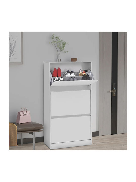 Suport pentru pantofi Flat Duo cu 3 Rafturi Alb L73xW26xH119cm