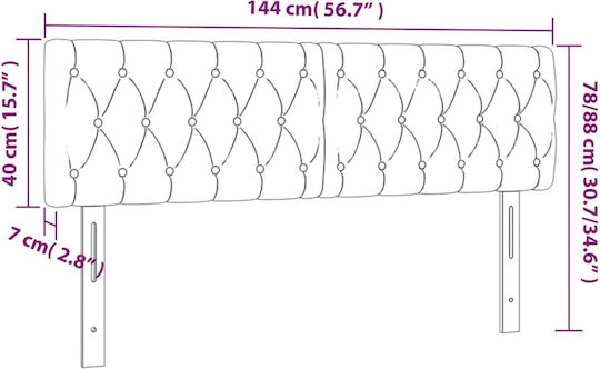 vidaXL Fabric Bed Headboard Pink 144x88cm