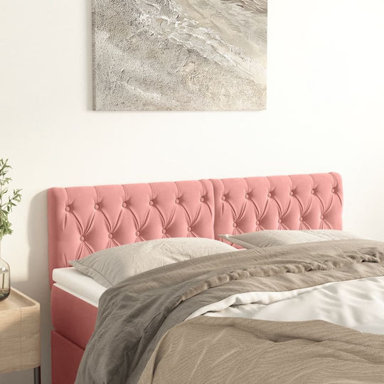 vidaXL Fabric Bed Headboard Pink 144x88cm