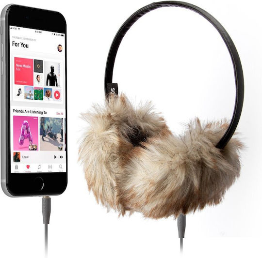 SBS Winter Fur Cu fir Over Ear Căști Maro