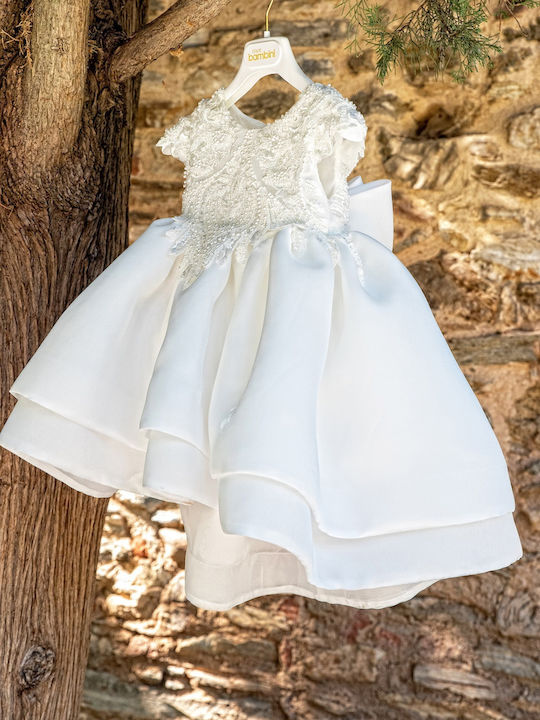 Dolce Bambini Ecru Lace Baptism Outfit with Hair Accessories & Dress 2pcs