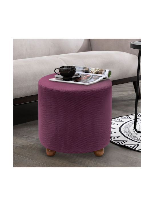 Stool For Living Room Upholstered with Fabric Mario Magenta 40x40x40cm