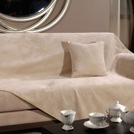 Beauty Home Art 8116 Chic Three-Seater Sofa Throw 180x300cm Beige 8116TRI