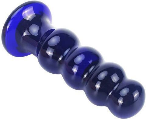 ToyJoy Buttocks The Radiant Glass Πρωκτική Σφήνα με Δόνηση Μπλε 11.5cm