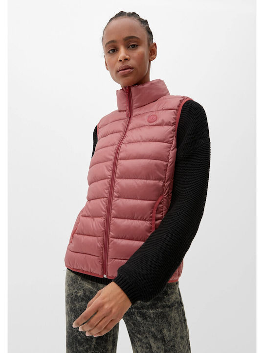 Kurz Damen Ärmellos Puffer Jacke für Winter Rosa
