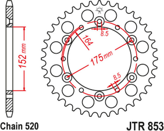 JT Sprockets Заден зъбен колело 42 Зъби за Yamaha DT / ТТР / Електронна търговия