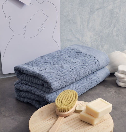 Cokitex Πετσέτα Προσώπου Sienna 50x100εκ. Dusty Blue Βάρους 550gr/m²