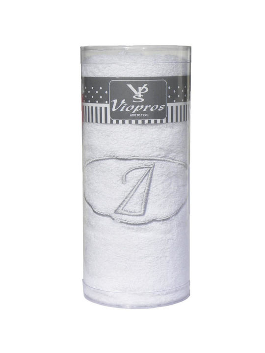 Viopros Geschirrtuch Monogramm Β 50x100εκ. Weiß Gewicht 480gr/m²