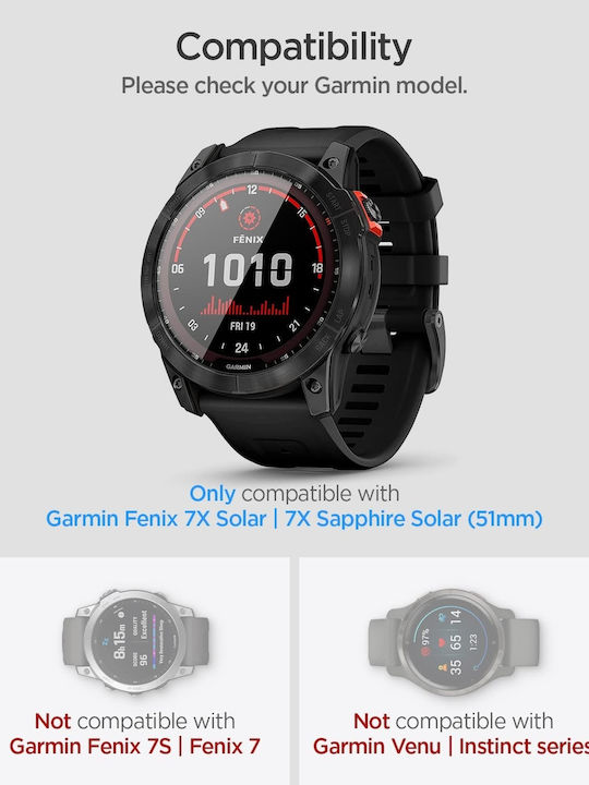 Spigen GLAS.tR EZ Fit Tempered Glass for the Garmin Fenix 7X 2pcs AGL04633
