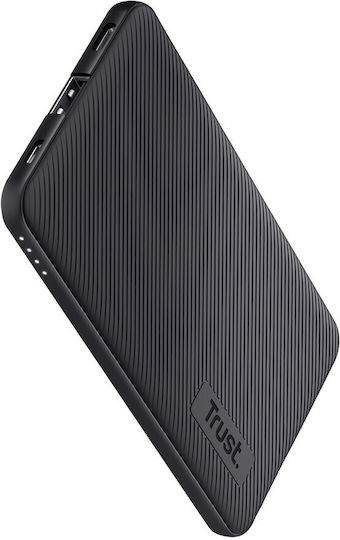 Trust Primo Ultra-thin Power Bank 5000mAh 15W cu Port USB-A și Port USB-C Negru