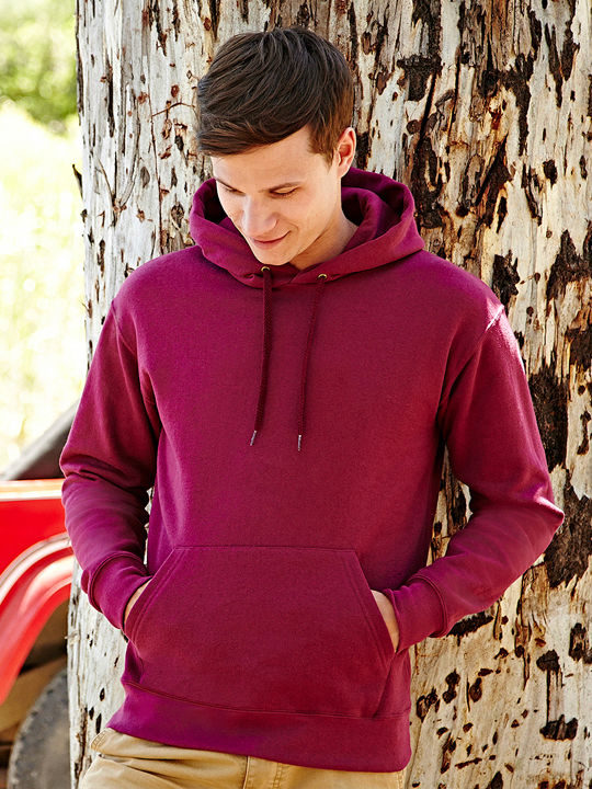 Fruit of the Loom Kinder Sweatshirt mit Kapuze und Taschen Burgundisch