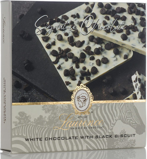 Laurence - Galerie de Chocolat Σοκολάτα Λευκή με Μαύρο Μπισκότο 100gr
