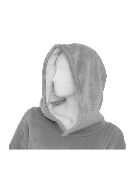 Κουβέρτα Fleece με Μανίκια 85x118εκ. Γκρι