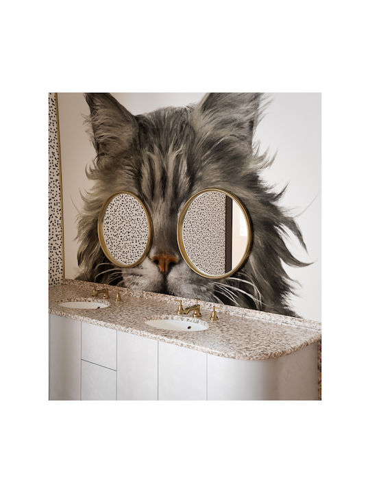 Liberta Liscio Wall Mirror with Gold Metallic Frame Diameter 46cm 1pcs