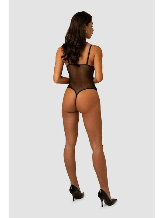Besucht Sexy Bodysuit Lorney Spitze Transparent Body Schwarz