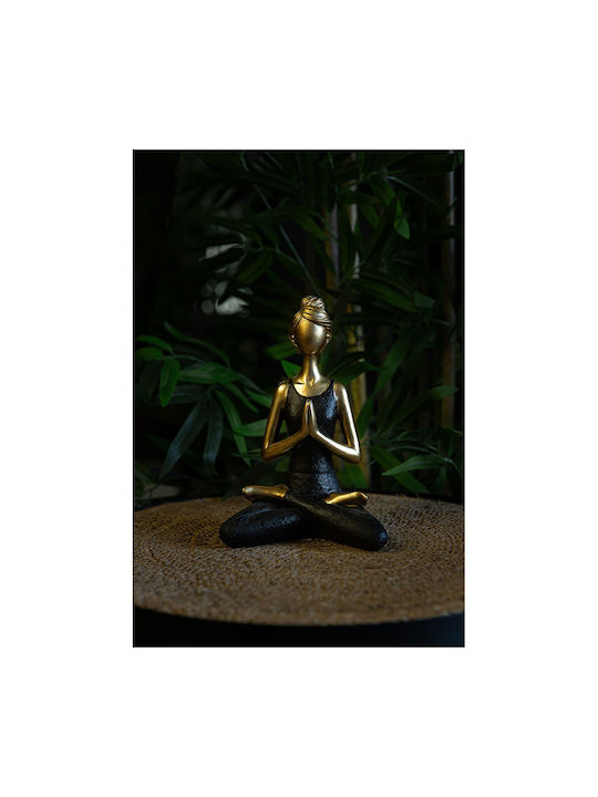 InTheBox Decorative Statuette Polyresin Vasanta 2 in Gold-Black 13.5x9x19cm 1pcs