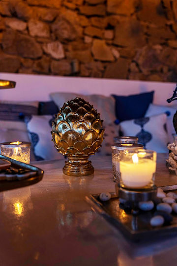 InTheBox Decorative Pineapple made of Polyresin Gold 16x16x25cm 1pcs