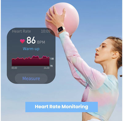 Amazfit GTS 2 Mini 40mm Αδιάβροχο Smartwatch με Παλμογράφο (Ροζ)