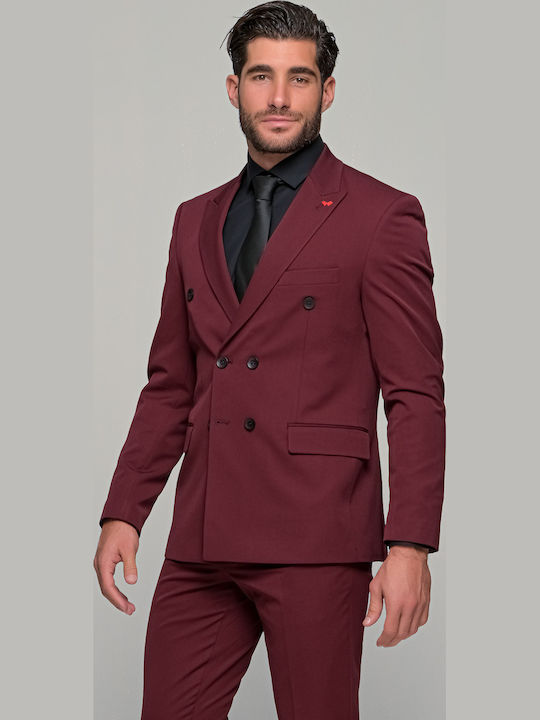 Men's Suit Slim Fit Burgundy