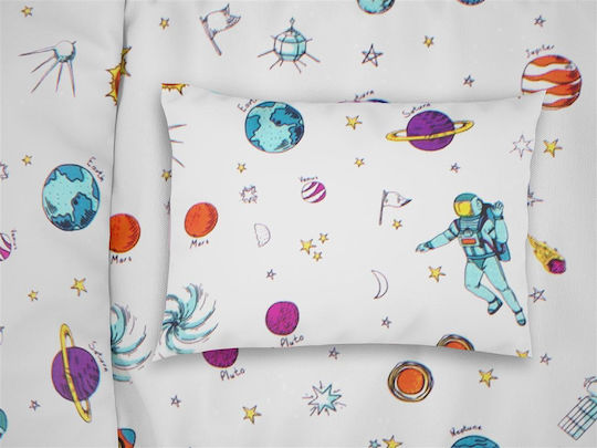 Dimcol Space 188 Σετ Παιδικές Μαξιλαροθήκες από 100% Βαμβάκι 50x70εκ. Λευκές