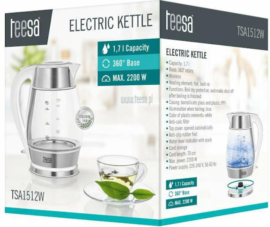 Teesa Kettle 1.7lt 2200W White