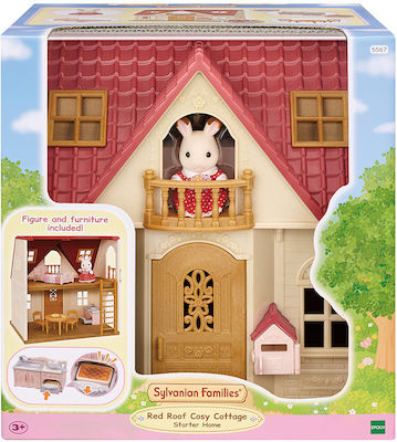 Epoch Toys Miniatur-Spielzeug New Red Roof Cosy Cottage Starter Home Sylvanianische Familien für 3+ Jahre (Verschiedene Designs/Sortimente von Designs) 1 Stk