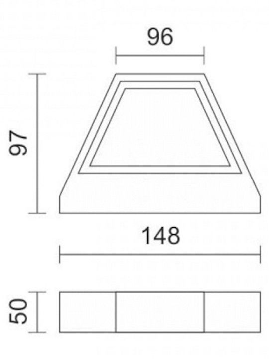 Spot Light Wall-Mounted Outdoor Spot LED IP44 5W with Warm White Light Double Beam 14.8x9.7εκ.