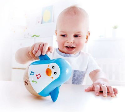 Hape Ζωάκι Penguin Wobbler από Ξύλο με Μουσική για 6+ Μηνών