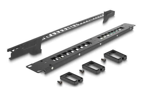 DeLock Patch Panel Keystone για Rack 1U 19" 16 Θυρών Μαύρο