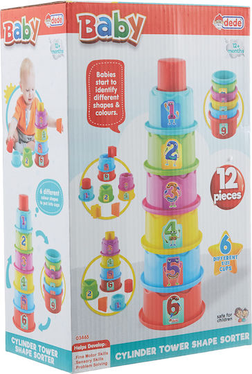 Dede Stacking Toy Tower with Numbers and Shapes for 12++ Months
