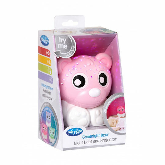 Playgro Παιδικό Φωτιστικό Projector Goodnight Bear με Προβολή Σχεδίων Ροζ