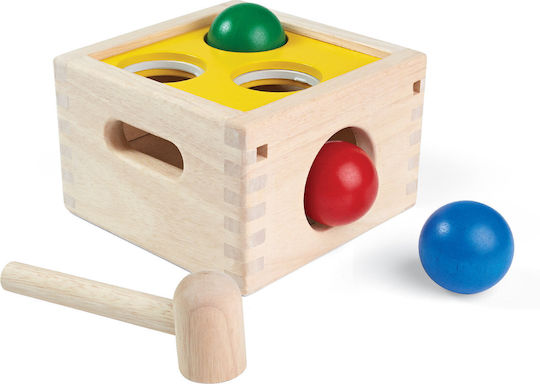 Plan Toys Hammer Toy Box with Balls and Hammer made of Wood for 12++ Months