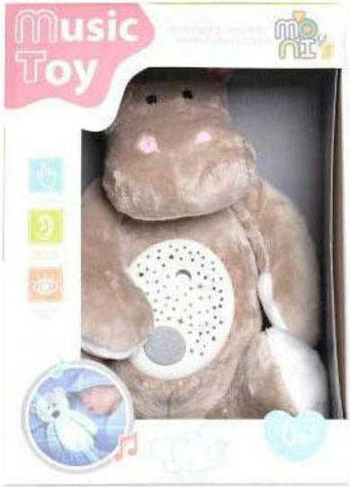 Moni Baby Sleep Comforter Hippo Made of Fabric with Lights and Sounds for Newborns