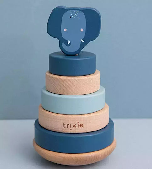 Trixie Stacking Toy Stacking Toy Mrs. Elephant made of Wood for 12++ Months