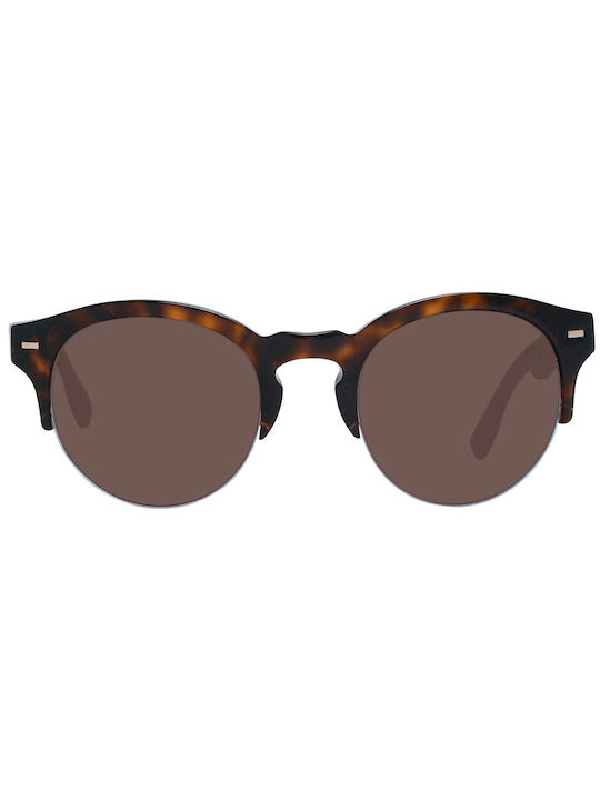 Zegna Men's Sunglasses with Brown Tartaruga Acetate Frame and Brown Lenses ZC0008 52J