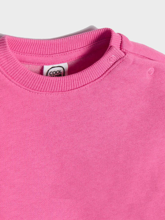 Cool Club Sweatshirt Kids Dress Long Sleeve Fuchsia