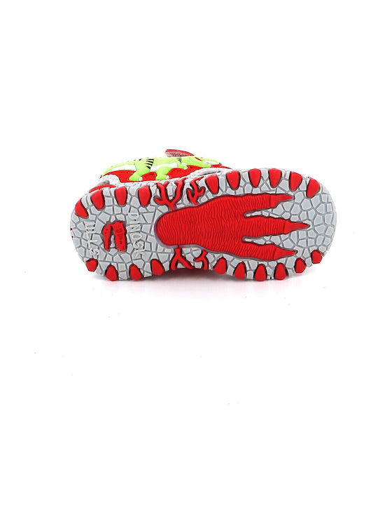 Shoe Sandals T-Rex with Velcro & Lights Red