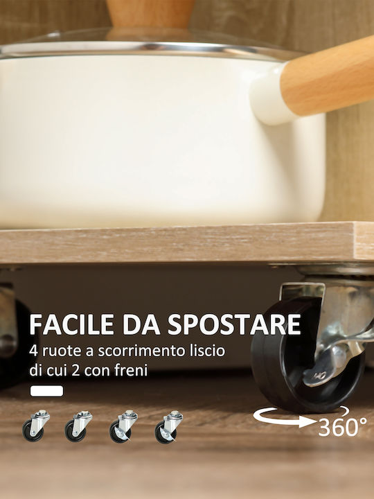 HomCom Wooden Kitchen Trolley 6 Tiers Brown 65x39x80cm