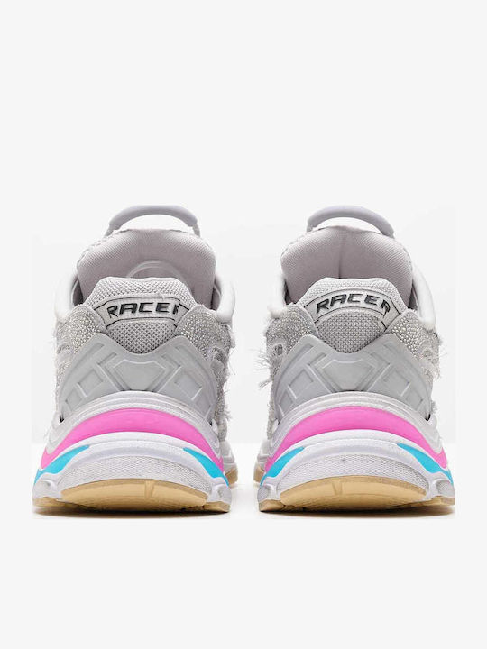 Race Strass Combo B Damen Chunky Sneakers Silber