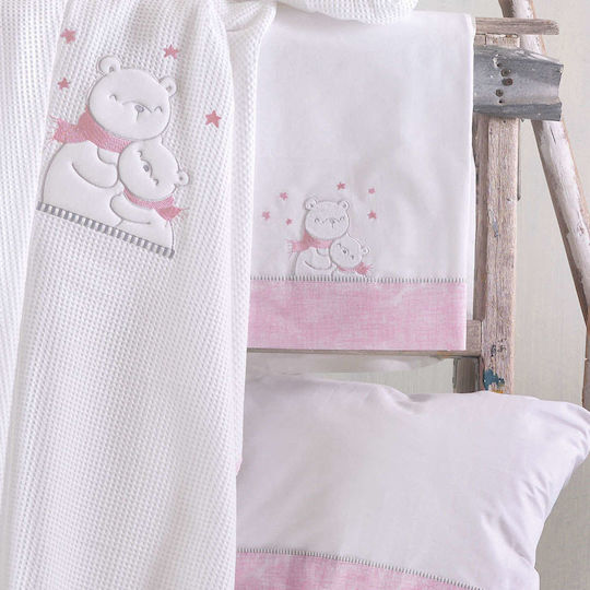 Rythmos Baby Bettlaken Snowball Rosa 100x160cm