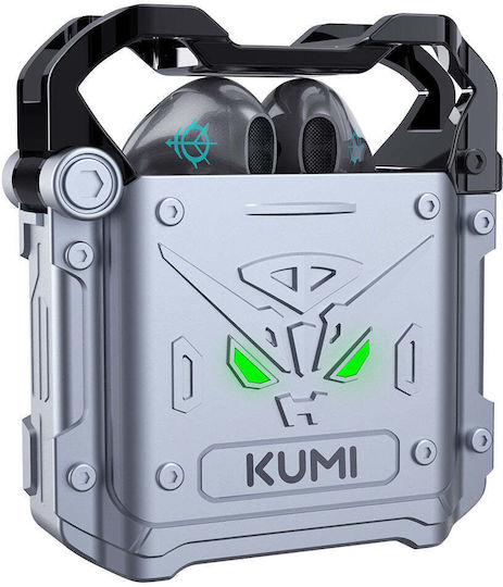 Kumi Mech X3 TWS Earbud Bluetooth Handsfree Earphones with Charging Case Silver