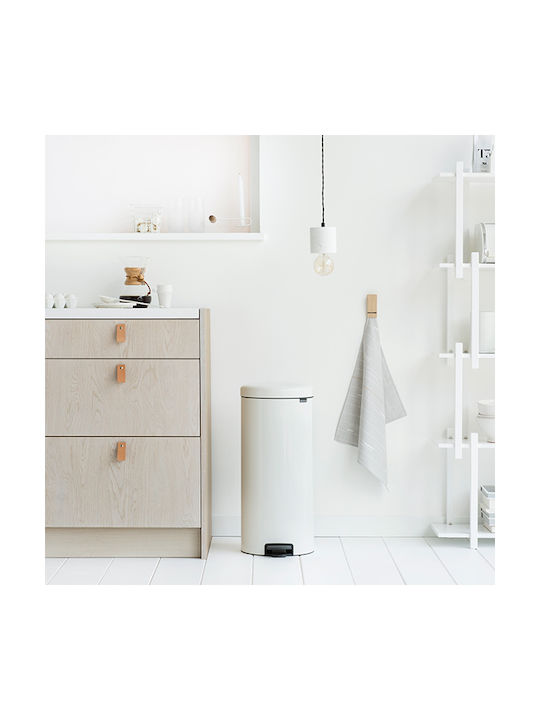 Brabantia NewIcon Waste Bin Waste made of Stainless Steel with Pedal White 30lt 1pcs