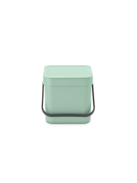 Brabantia Sort & Go Κάδος Απορριμμάτων Πλαστικός Jade Green 6lt