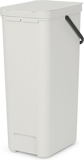 Brabantia Sort & Go Кошче Отпадъци Пластмасов Light Grey 40лт 1бр Brabantia Sort & Go Кошче Отпадъци Пластмасов Light Grey 40лт 1бр